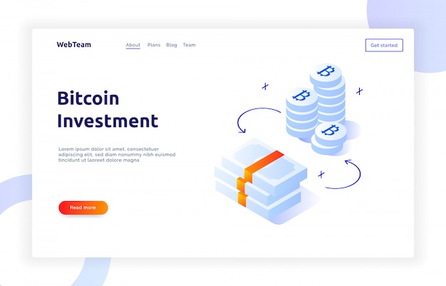 Isometric bitcoin investment banner