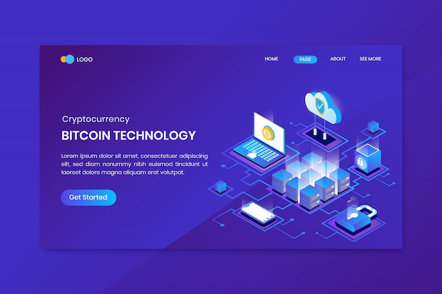 Isometric Bitcoin Technology Landing Page