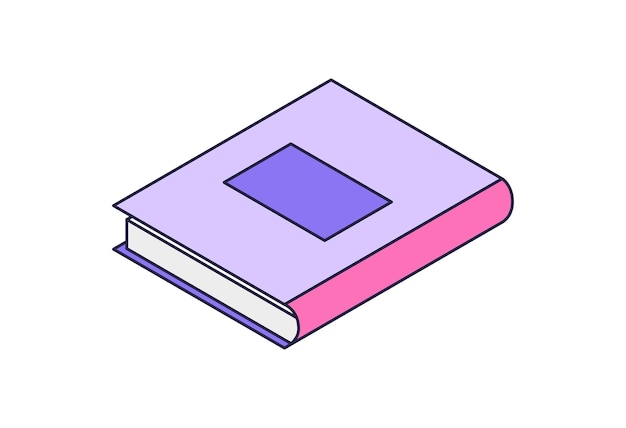 Isometric book icon in flat style Education symbol Vector illustration