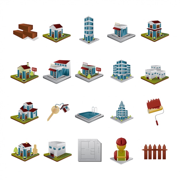 isometric building and business