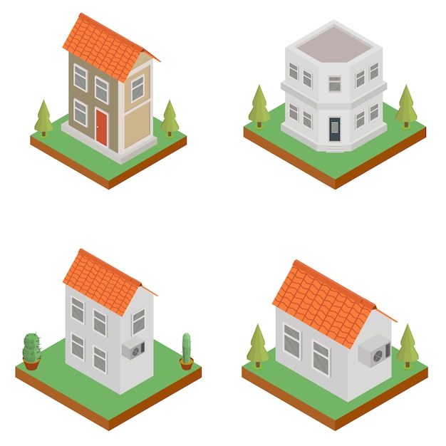 Isometric Building Exterior Icon 