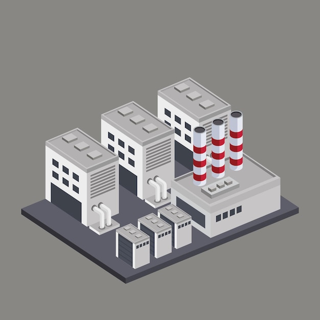 Isometric buildings and chimneys