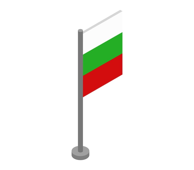 Isometric bulgaria flag