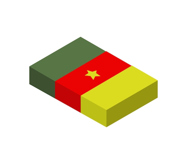 Isometric cameroon flag