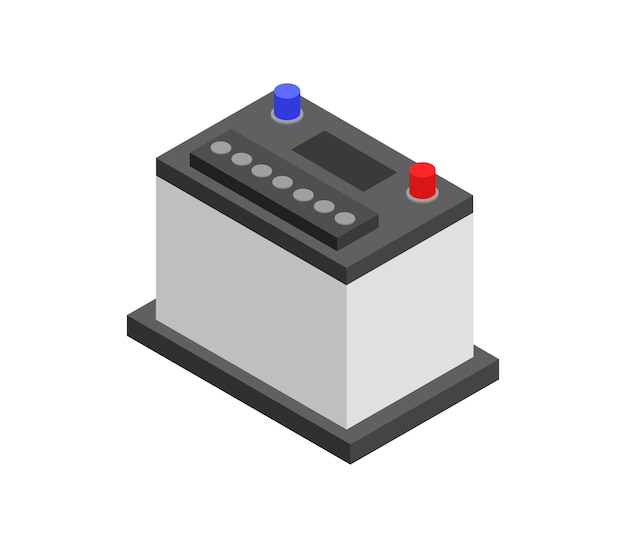 Isometric car battery