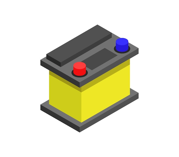 Isometric car battery