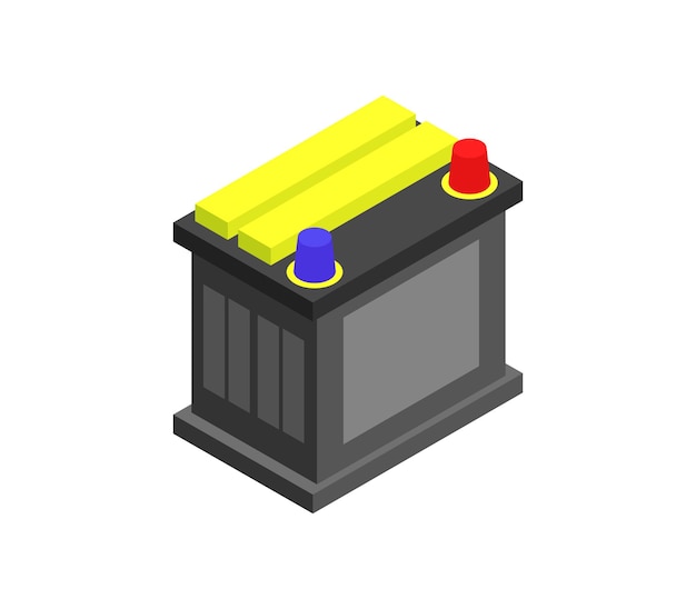 Isometric car battery