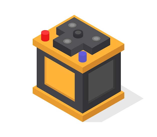 Isometric car battery