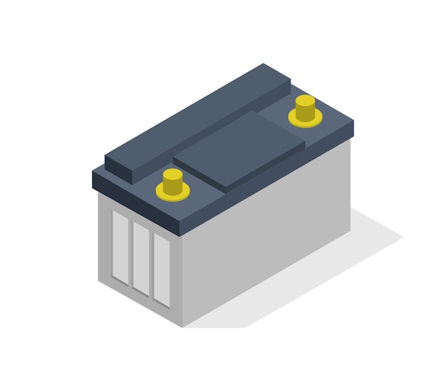 Isometric car battery