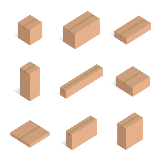 Isometric Cardboard Boxes