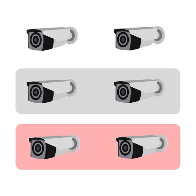 Isometric CCTV elements collection with security camerasvector illustrationSecurity cameras isolat