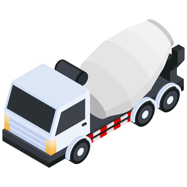 Isometric Cement Mixer Truck