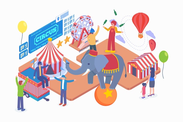 Isometric circus show vector concept