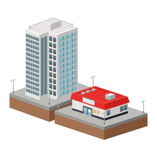 Isometric city icon