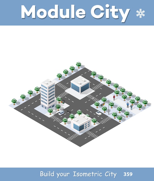 Isometric city landscape