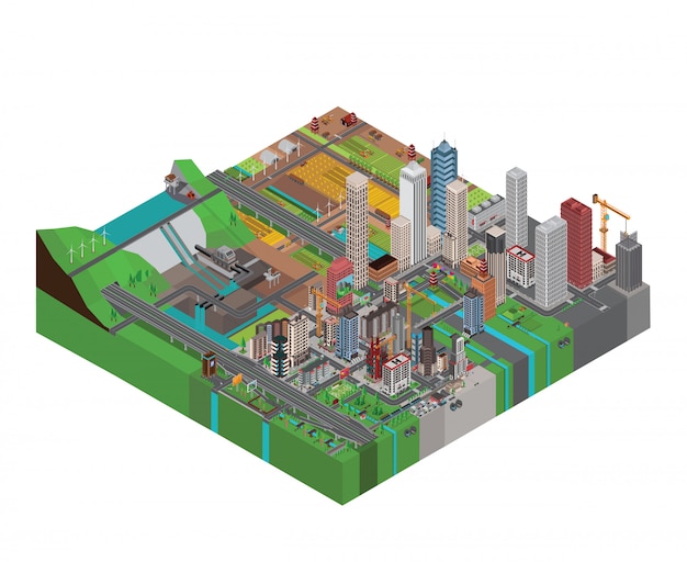 isometric city vector