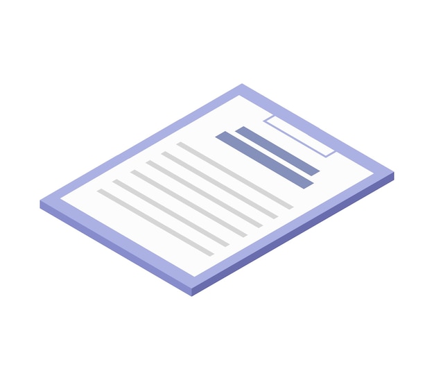 Isometric clipboard paper