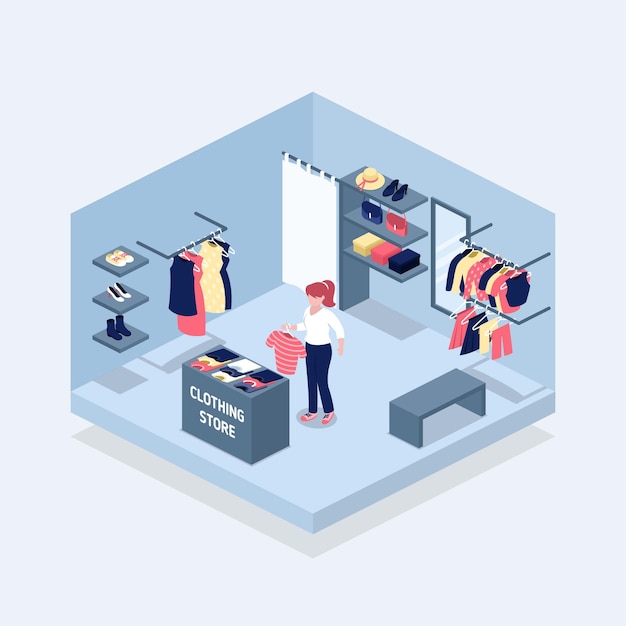 Isometric clothing store design