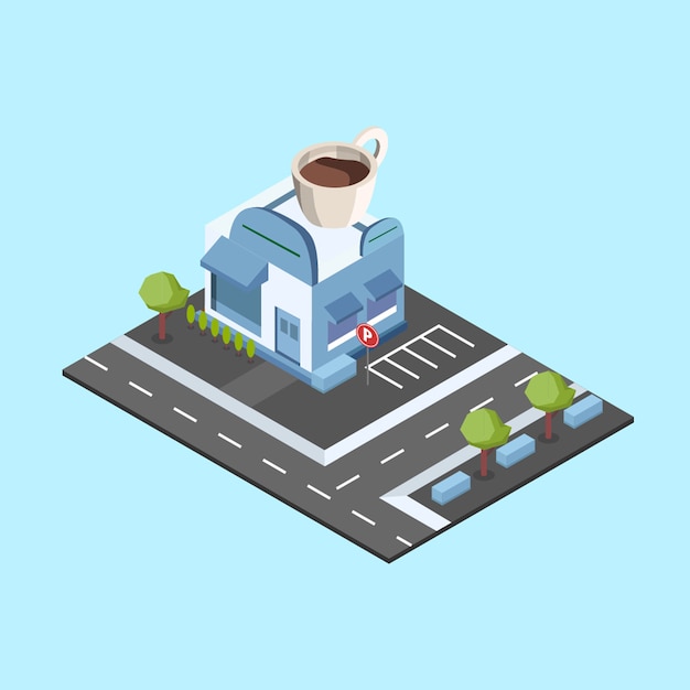 Isometric Coffee Bar