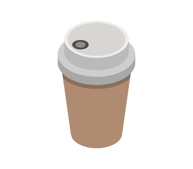 Isometric coffee cup on a background