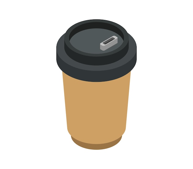 Isometric coffee cup