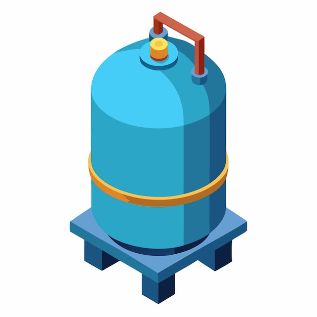 Isometric Compressed Gas Storage Tank with Information Icon