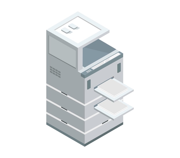 Isometric copier on background