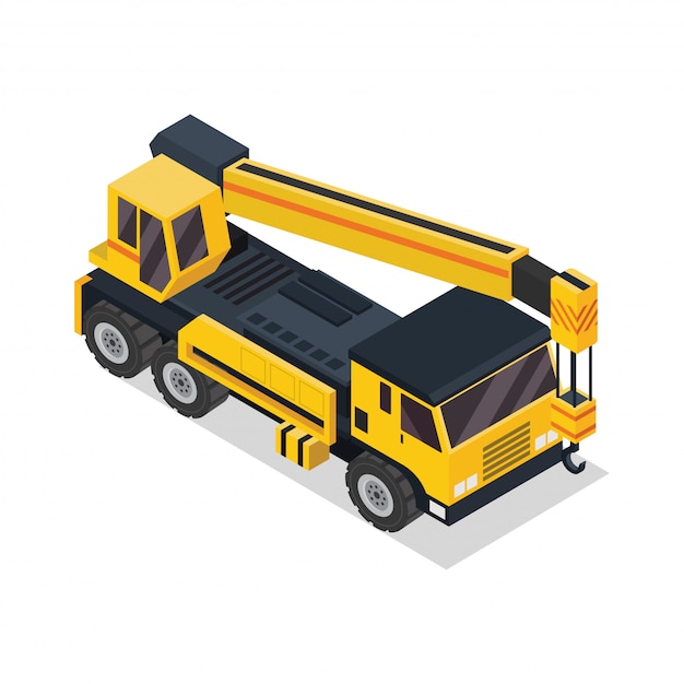 Isometric Crane Truck Illustration 