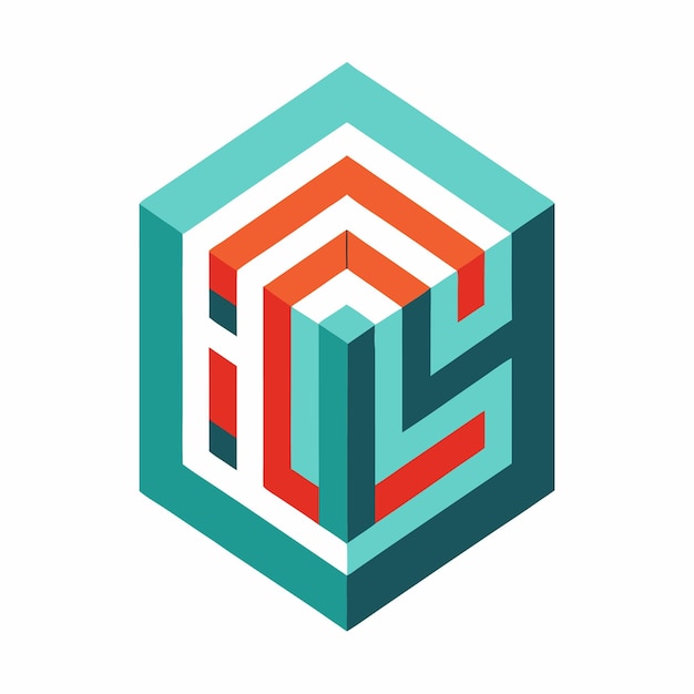 Isometric Cube with Geometric Lines and Bold Modern Typography