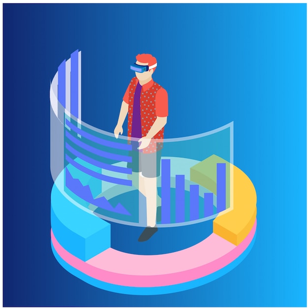 Isometric Data Analysis and Statistics concept.