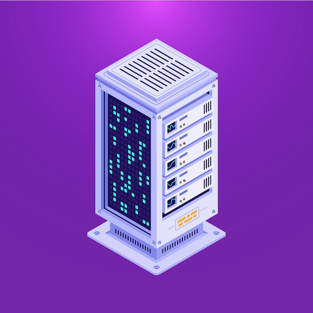 Isometric data base tower