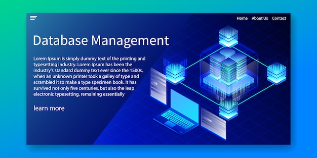 Isometric Database Management, Website template.