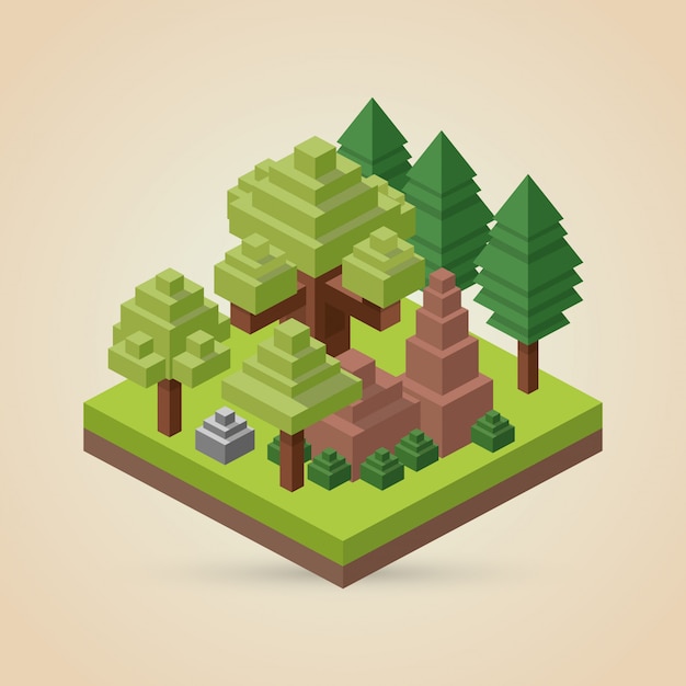 Isometric design. Nature. eco concept, vector illustration