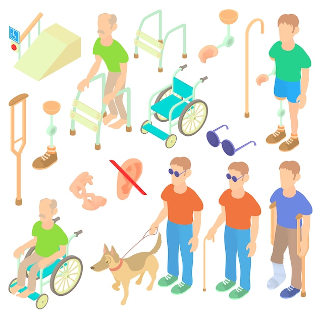 Isometric disabled people care set