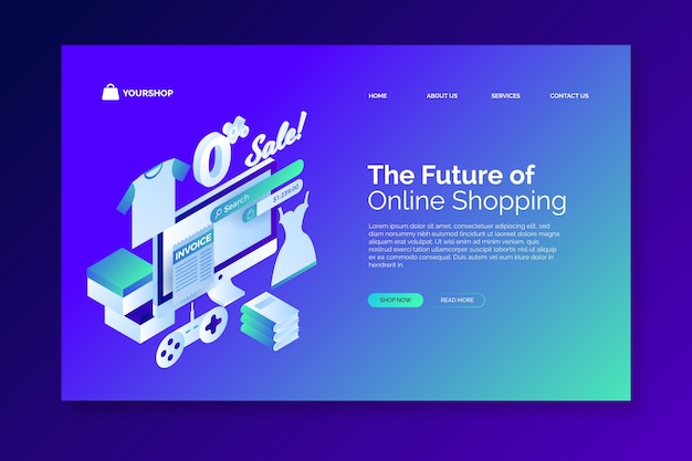 Isometric e-commerce - landing pages