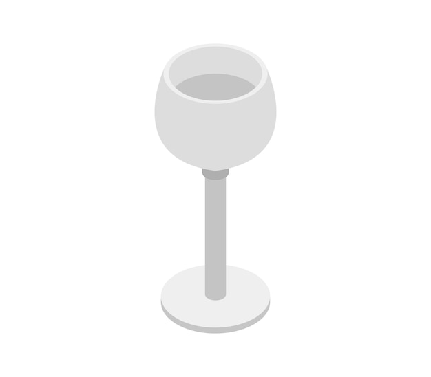 Isometric empty cocktail glass