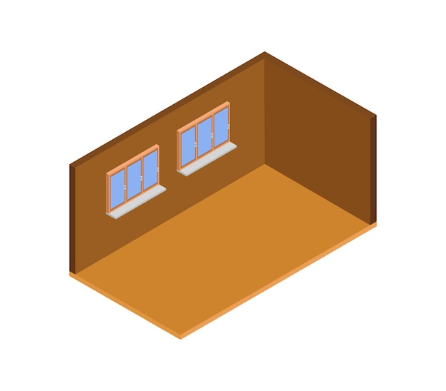 Isometric empty room