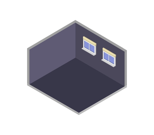 Isometric empty room