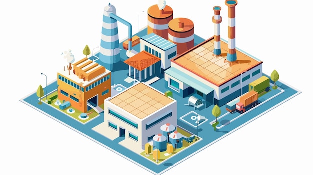 Vector isometric factory chemical station icon