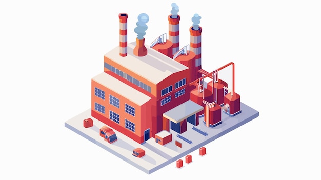 Vector isometric factory industrial building icon