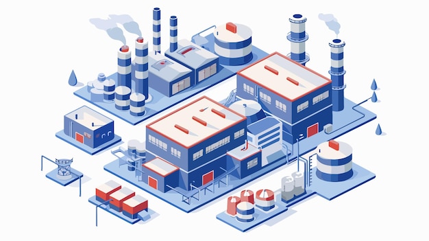 Vector isometric factory industrial building icon