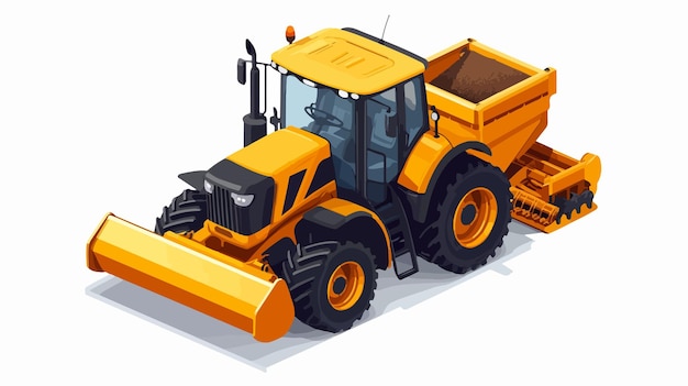 Isometric Farm Vehicle Icon for Agriculture Usage