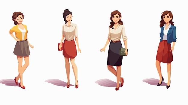 Isometric Female Character Creation Constructor for Design Projects