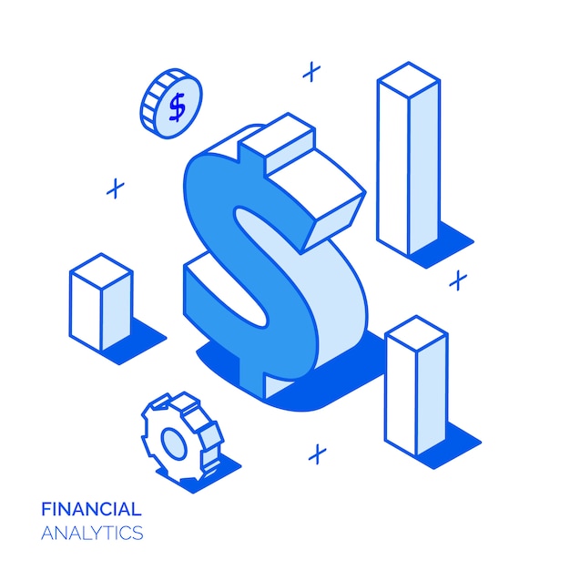 Isometric financial concept