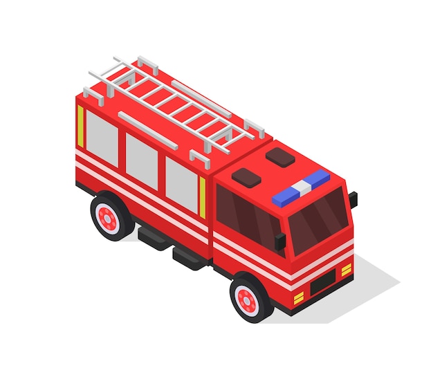 Isometric fire truck