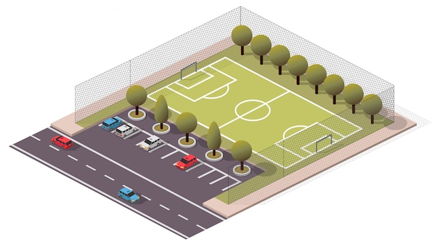 Isometric Football Soccer Pitch