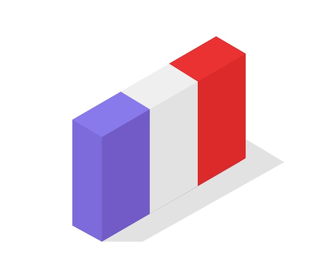 Isometric france flag