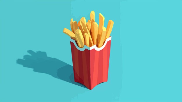 Vector isometric french fries fast food packaging