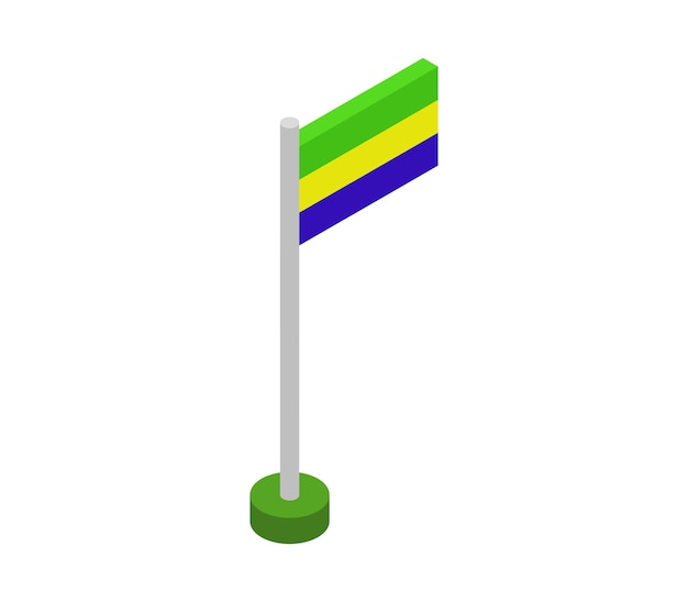 Isometric Gabon Flag