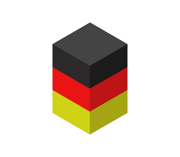 Isometric Germany flag